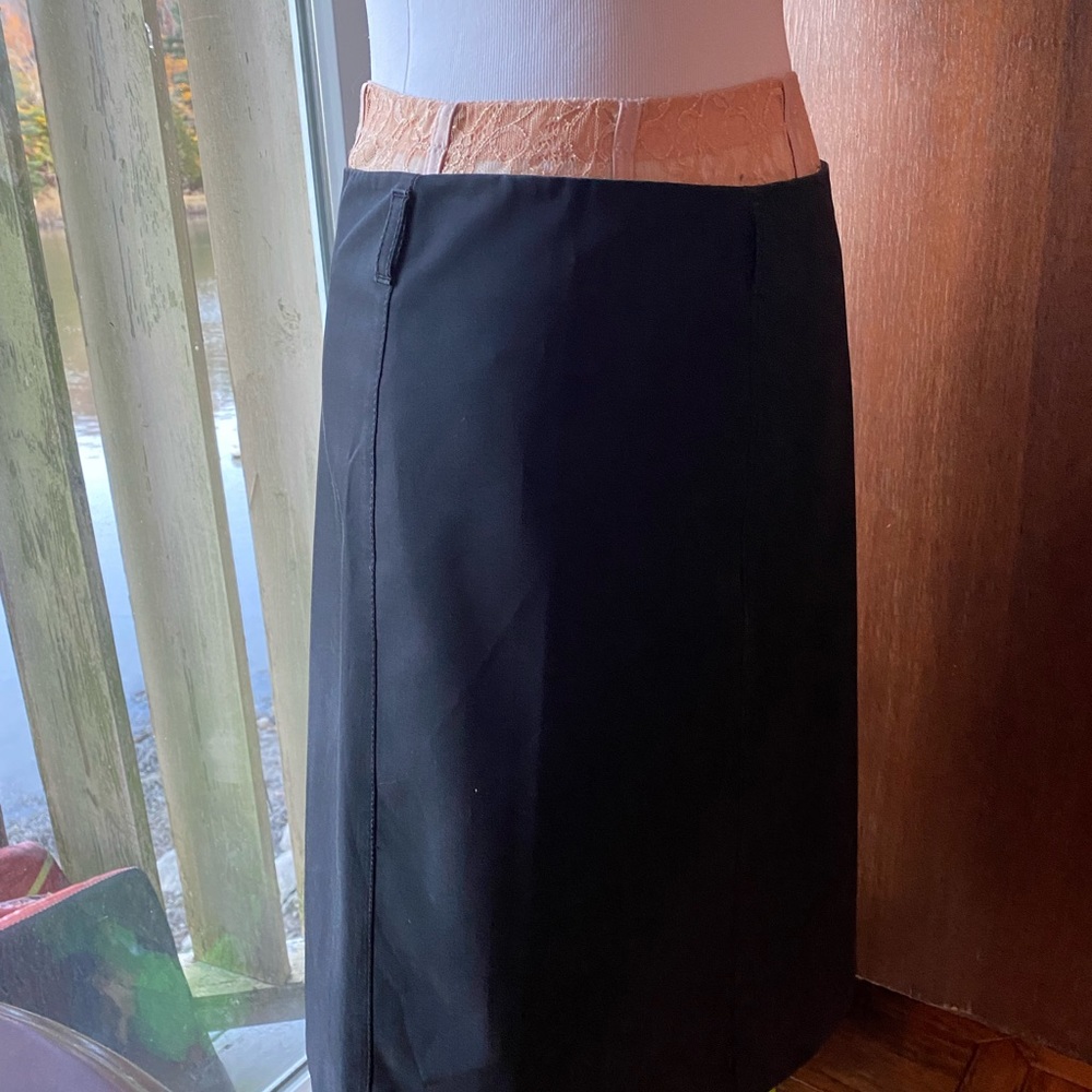 Classic Prada Gaberdine Pencil Skirt Iconic Belt Loops Size 38